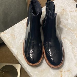 Zara brand navy patent boot. Tags removed but never worn outside.